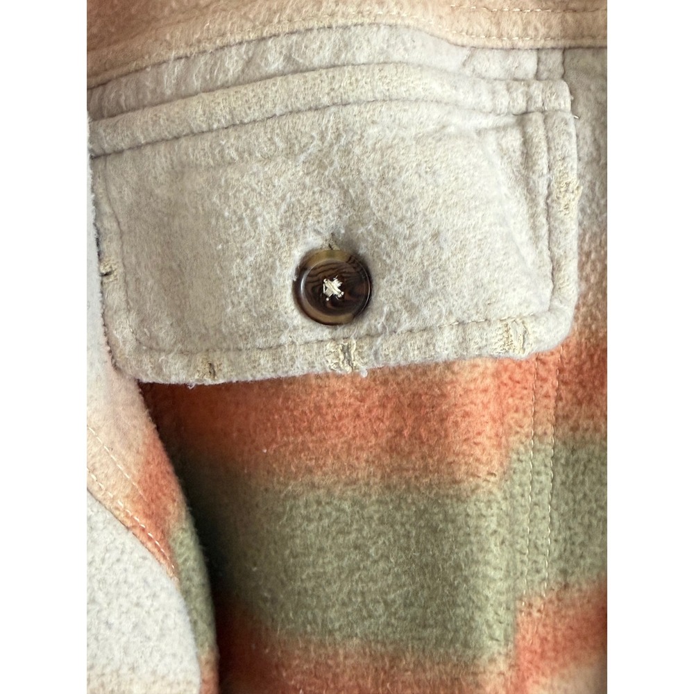 Free People Shacket Plaid Ombre‎ Button Down Oversized Shirt Jacket Women's XL - Picture 7 of 13